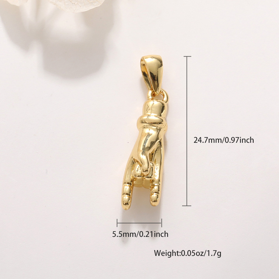3g Weight Pendant Jewelry Making Type No Chain Chain Material 1 Piece Quantity Daily Occasion Copper Material Hand, Gesture, Antlers Pattern All Seasons Season Unisex Gender Polished Finish Enamel, Plating Design Cute, Vintage Style Style 1 Piece Copper Hand Gesture Antlers Polished Pendant 30