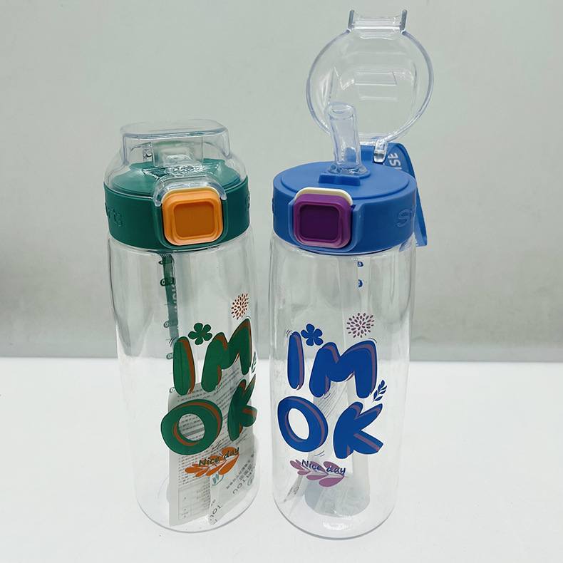 Taza de agua Dumedo estudiante femenina Taza portátil para niños lindos simples de alto aspecto con anillo de elevación taza de paja