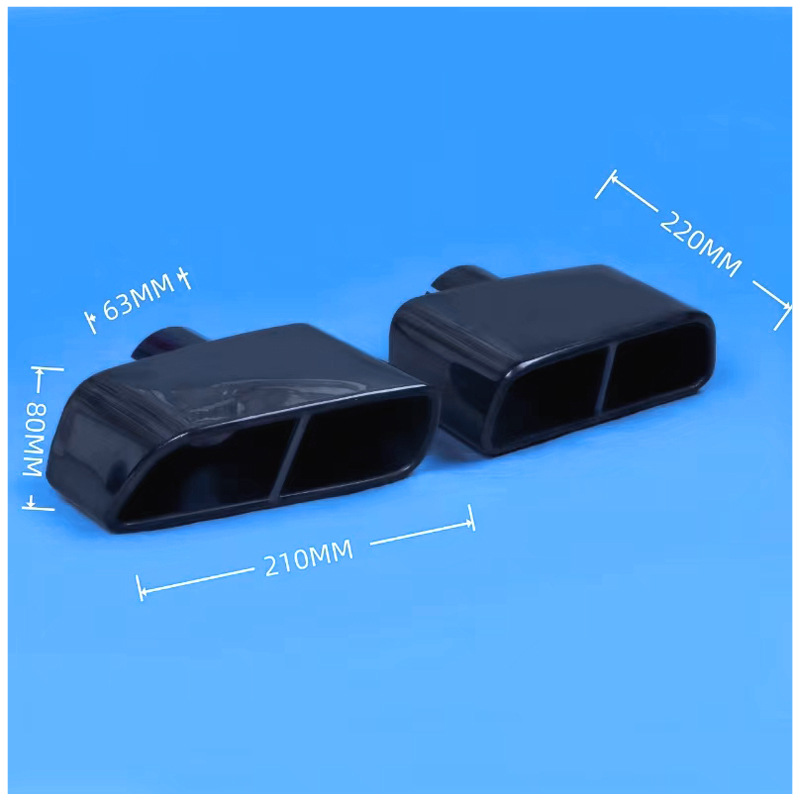 Flat Square Titanium Black Car Modified Stainless Steel Exhaust Pipe Silencer Tailpipe Manufacturer Wholesale
