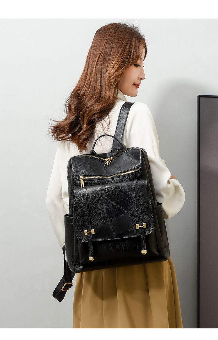 Borsa a tracolla per donna 2024 Nuova edizione coreana alla moda, zaino da donna in tinta unita, casual, in morbida pelle PU, anti-schizzi, borsa da viaggio_voghion.com