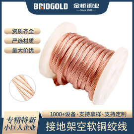 厂家直供紫铜镀锡铜绞线 tjr多股软铜绞线 接地架空裸铜线 铜绞线