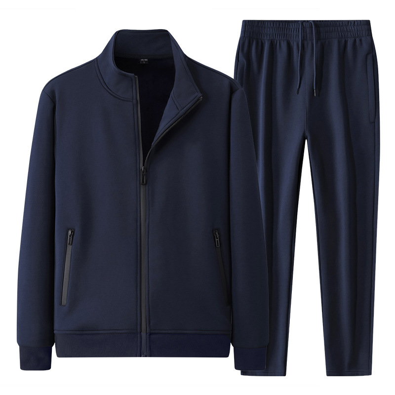 Transfronterizos primavera y otoño traje casual hombre cuello cardigan chaqueta de vestir de otoño ropa deportiva suelta grande dos piezas set