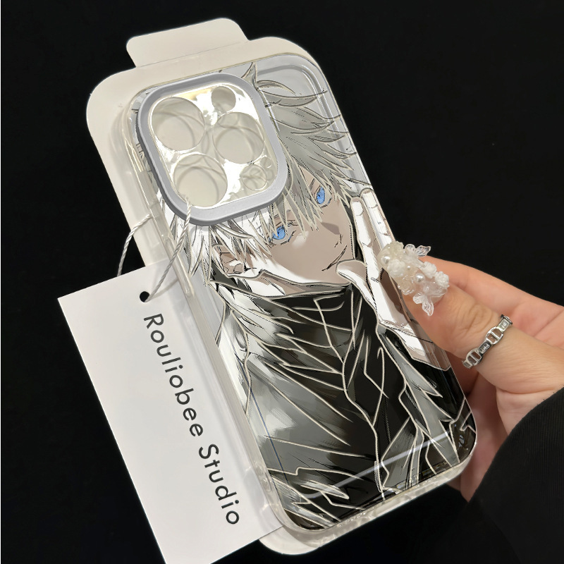 Suitable for Apple Xr Modified 14Pro High-Looking Blue Eye Cover Transparent Xr Modified 15Pro Modified Mobile Phone Case Popular Model
