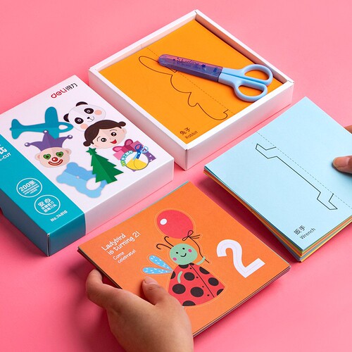 Deli children's paper-cut wholesale cardboard handmade paper entry set colorful paper-cut special paper kindergarten baby