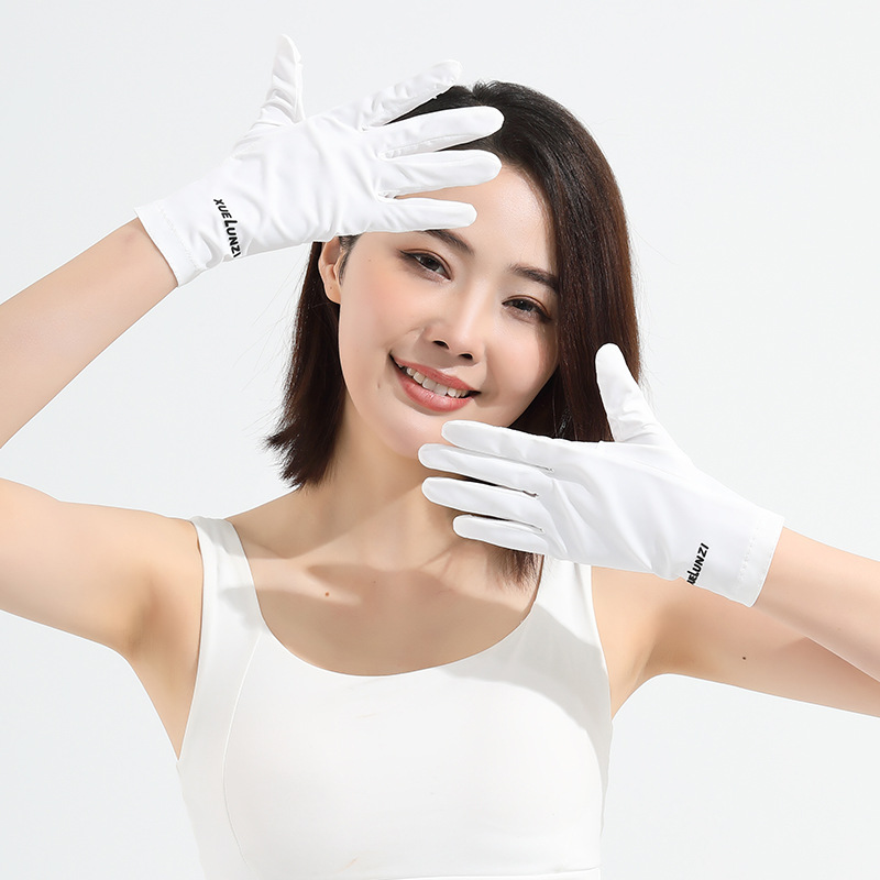 Guantes de protección solar, protección para mujer de verano, protección UV, conducción de seda de hielo, bicicleta eléctrica al aire libre, guantes cortos delgados image 12