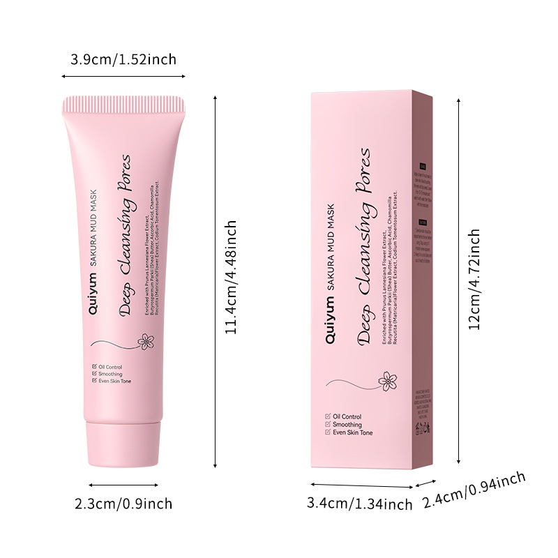 Cross-border QUIYUM Cherry Blossom Mask Mud (Color Box) 30g Cleansing, Hydrating and Moisturizing FDA factory wholesale in stock undefined