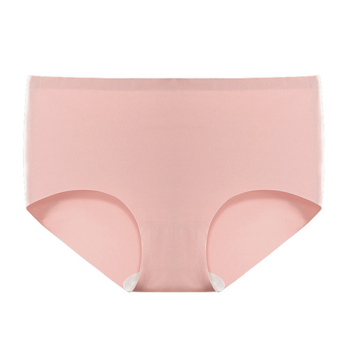 7A Mulberry Silk Ice Silk Underwear Women's Breast Leather Mid-waist Seamless Girls Antibacterial Crotch Briefs Women's Maillard Breathable