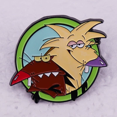 Angry Beaver brooch cartoon animation character badge accessories