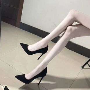 Long Stand Not Tired Black High Heels Women's Thin Heels Sexy Night 2025 New Elegant Professional Work Shoes Women's Single Shoes
