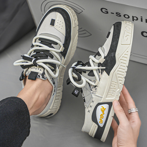 Half slippers for men 2026 summer new style breathable and versatile one-legged trendy sneakers without heel niche toe-cap slippers