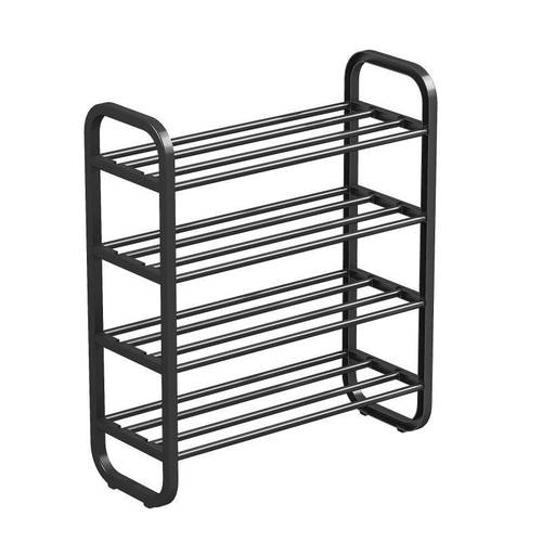 Iron shoe rack at the dormitory entrance, narrow outdoor corridor, multi-layer simple shoe holder for rent, indoor entryway