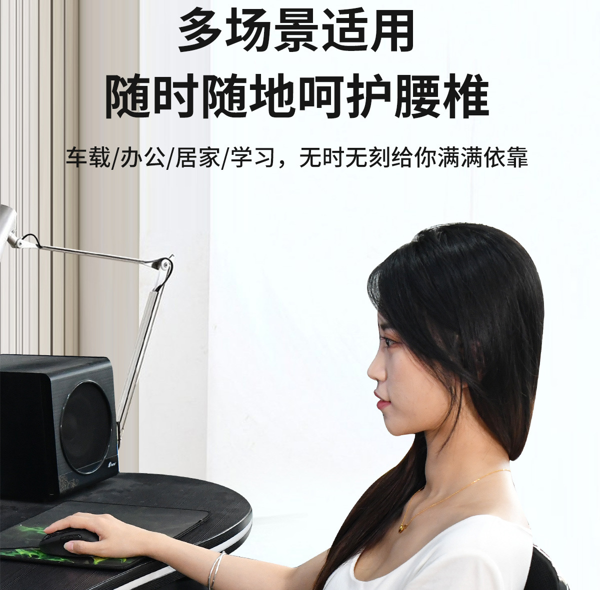 Car Heated Cushion Electric Massage Waist Cushion Car Seat Memory Foam Back Pillow Waist Office Waist Seat