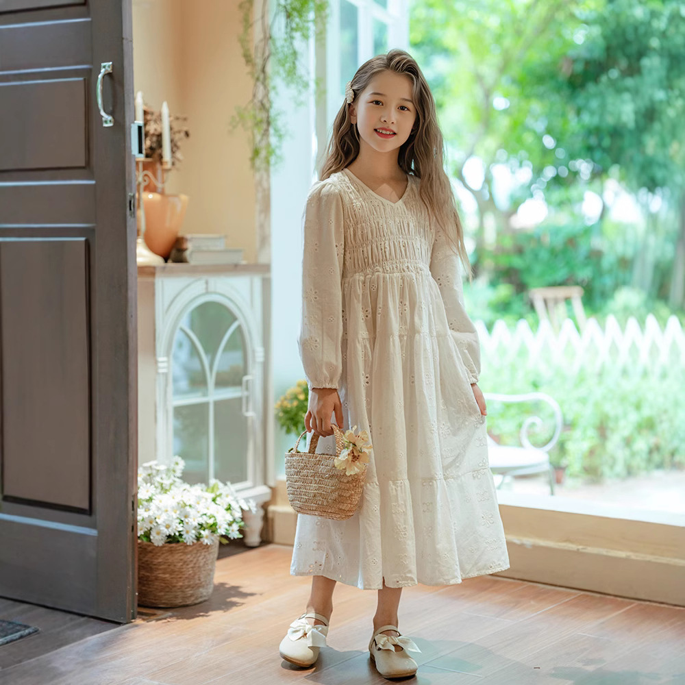 Girls dress Spring and Autumn New Children's Long Sleeve Mori Girl Princess Dress Artistic Japanese Girl Sweet Birthday Dress Trendy