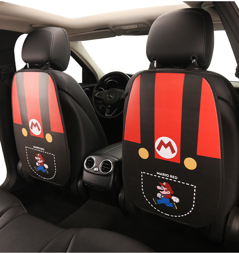 Mario Girl Cute Cartoon Car Seat Back Anti-Kick Pad Car Seat Back Anti-Dirt Pad Children's Anti-Kick Pad