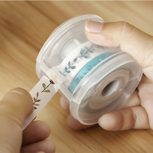 Student white-collar office tools small size round transparent tape storage box cutter