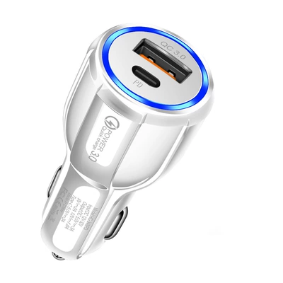 charging car charger PD30W — Mobil şarj cihazları - 348-pd-white-bare-metal