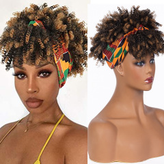 欧米のアフリカのヘアバンドの小さいカールのかつらの爆発ヘッドの化学繊維のかつらのカバーのヘッドバンドのwigメーカーの卸売り