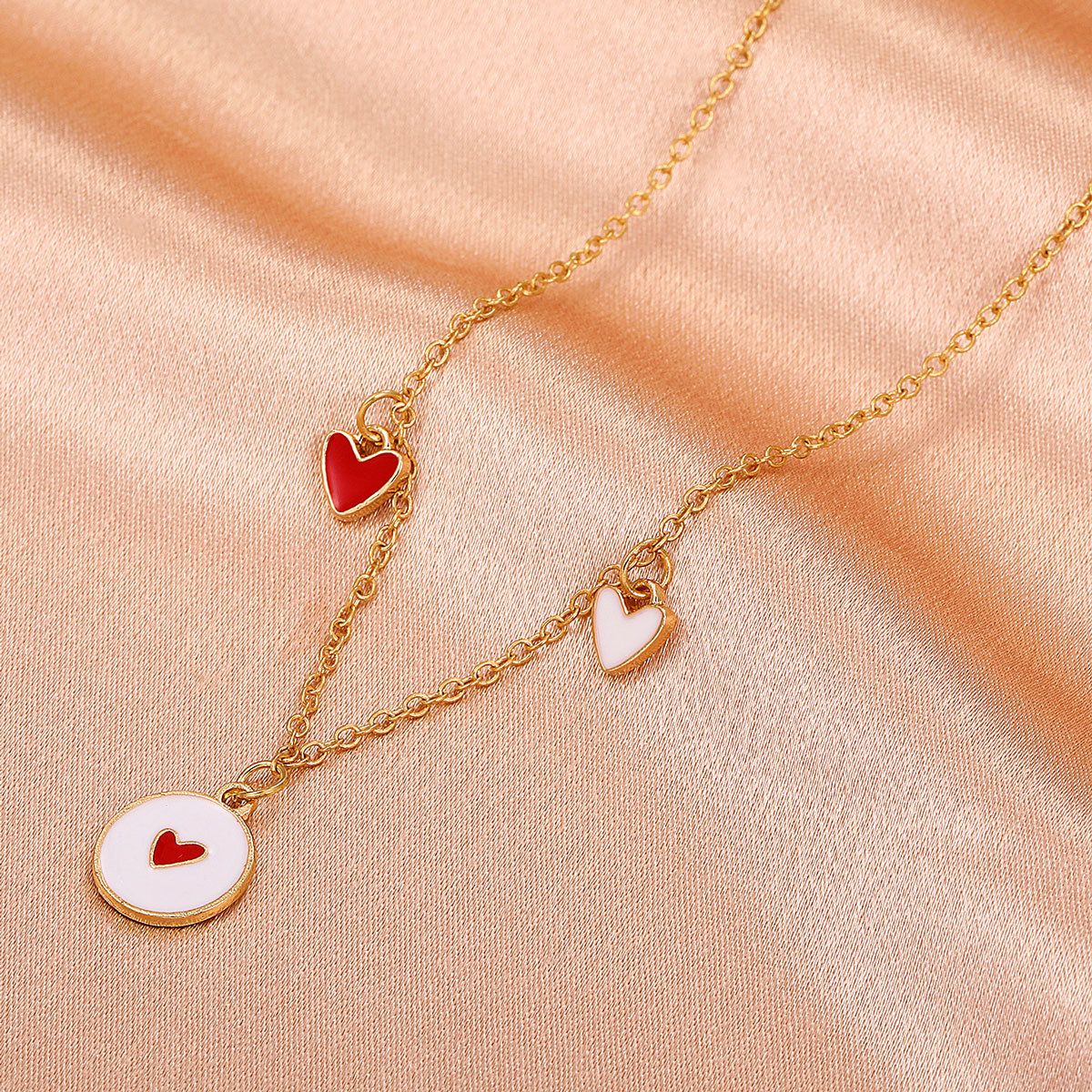 Collier Pendentif Coeur Rouge Coréen En Gros Nihaojewelry display picture 2