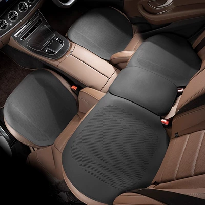 2025 New Car Seat Cushion, Universal — Seat cushion, seat cover - noble-black-punched-breathable-ultra-thin-flat-surface-three-piece-set-for-the-whole-car