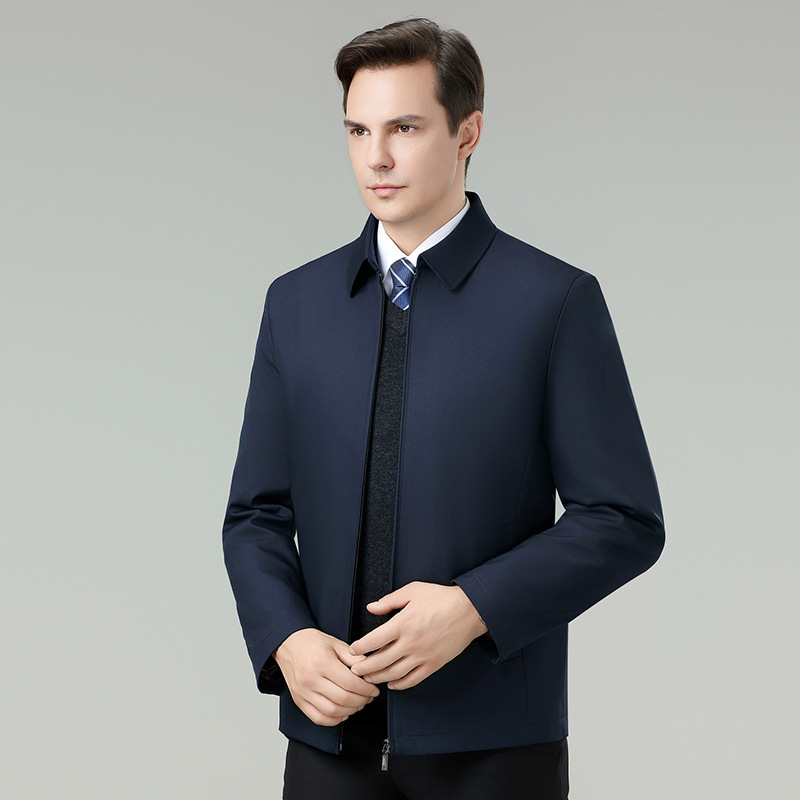 Winter Brand Men's Jacket Mulberry Silk Business Casual Removable Liner Lapel Executive Professional Jacket Winter Brand Men's Jacket Mulberry Silk Business Casual Removable Liner Lapel Executive Professional Jacket