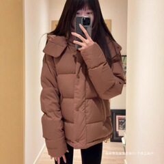 南油冬季lu家泡芙露露五格男女同款保暖白鸭绒外套羽绒服跨境热销