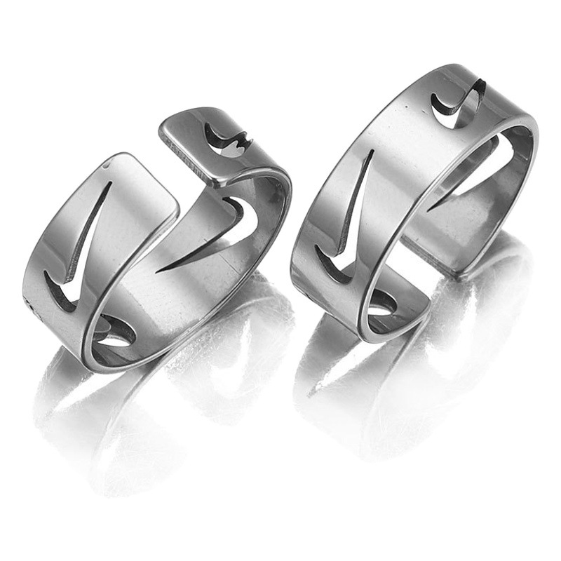 Anillo de gancho creativo personalizado simple anillo de acero inoxidable anillo abierto brillante joyería