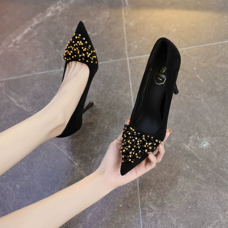 898-523 Французские легкие роскошные женские туфли ручной работы