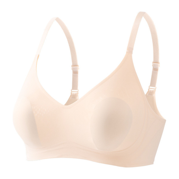 Underwear for Large Breasts That Makes Them Appear Smaller, Seamless and Thin, Summer Bra for Small Breasts, Gathers Side Breasts, Large Size Bra, Breathable and Comfortable
