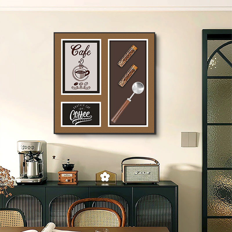 Café Pintura decorativa tridimensional Restaurante Comedor Café Restaurante Pintura colgante Moda Mural físico Comercio electrónico transfronterizo Pintura especial
