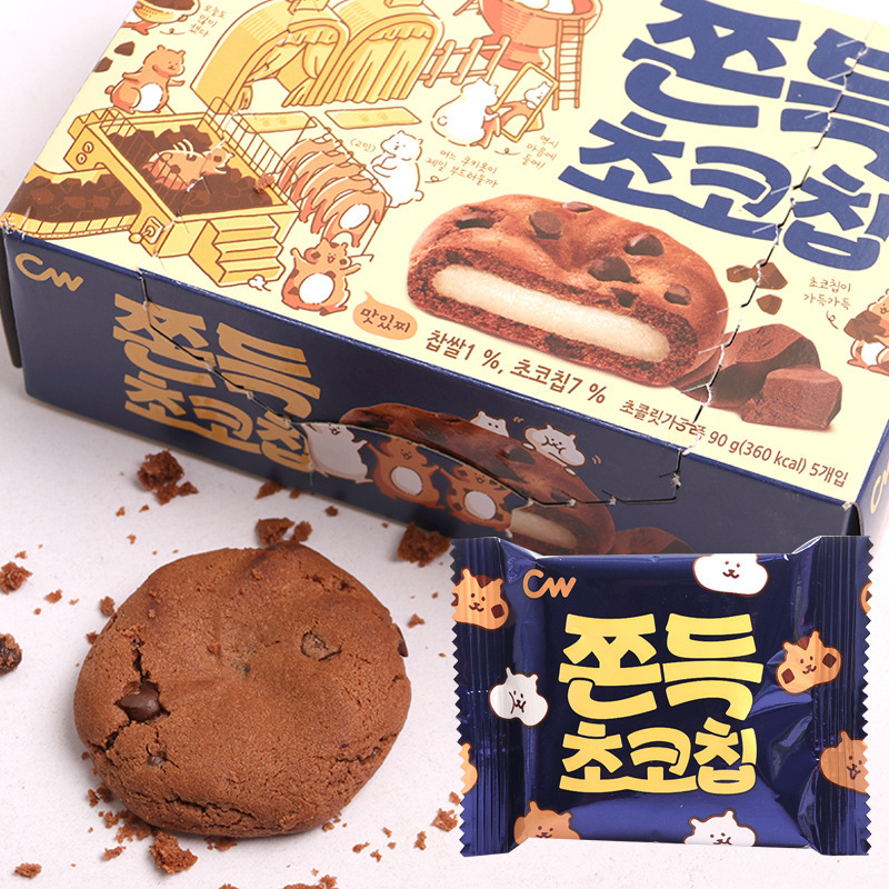 进口零食 韩国青佑巧克力味夹心打糕90g 麻薯小吃糕点批发