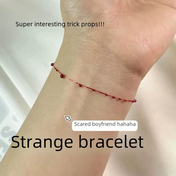 Xiaohongshu's Same Red Blood Drop Bracelet for Men and Women, Trendyy Creative Bracelet, Cross Bracelet, Simple Necklace and Anklet