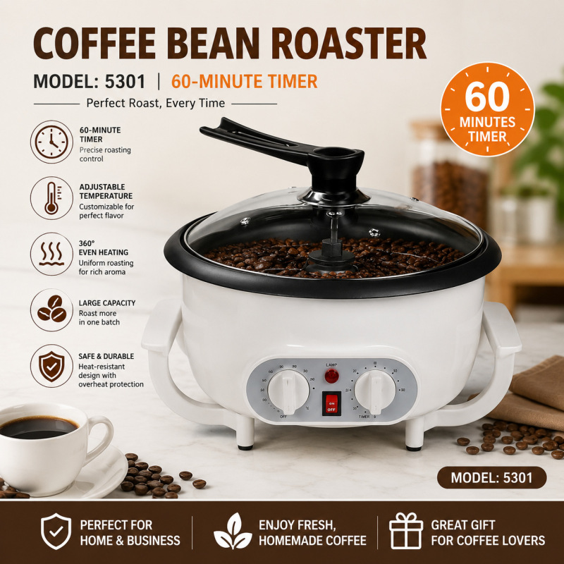 Coffee Roaster Multifunctional Vde European Standard American Standard Round Russian Plug Cross-Border