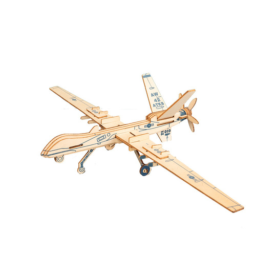 Street stall 3D three-dimensional puzzle handmade wooden assembled airplane model ornaments diy children's educational toys gifts