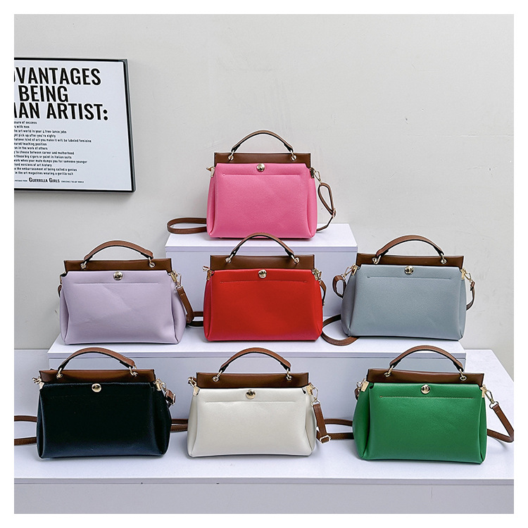 Foreign trade commuter women's bag 2024 spring and summer new contrast color handbag single shoulder crossbody women's bag large capacity women's bag_voghion.com