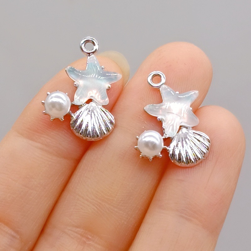 10 ピース/パック合金ペンダント海洋要素 DIY ジュエリーアクセサリー女性の日本と韓国のジュエリーアクセサリーホット販売|undefined