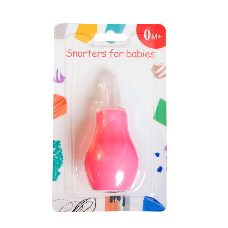 Inglés tarjeta-montado bomba recién nacido bebé aspirador nasal frío limpiador nasal silicona bebé aspirador nasal