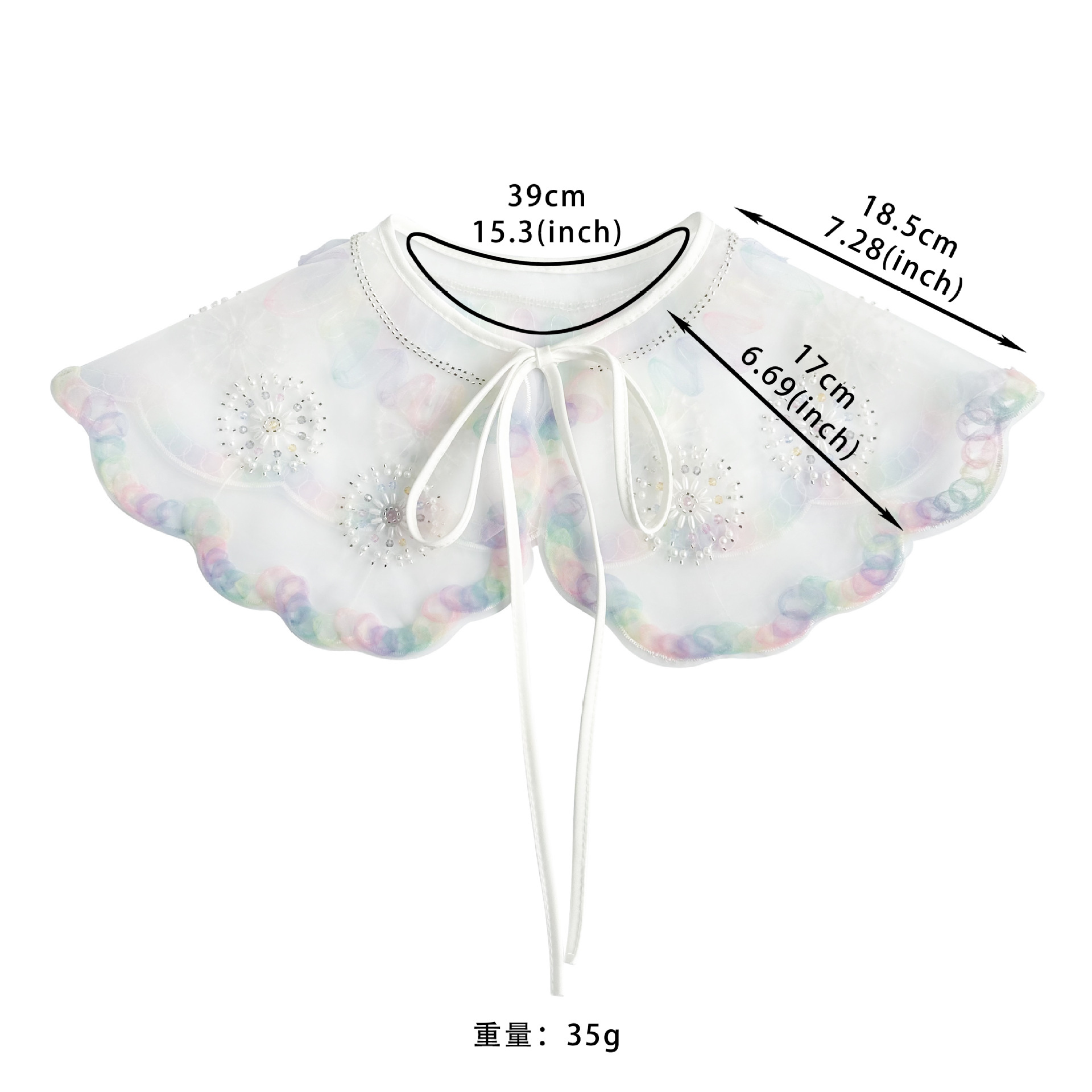Collar bordado de encaje blanco color oganza coreano decoración universal collar de mujer corbata dulce accesorios