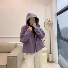 LU家同款加厚雨衣秋冬新款运动休闲百搭时尚软壳防风女士连帽加绒