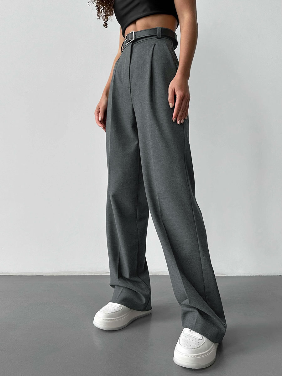 Pantaloni da donna a gamba dritta per ufficio e tempo libero_voghion.com