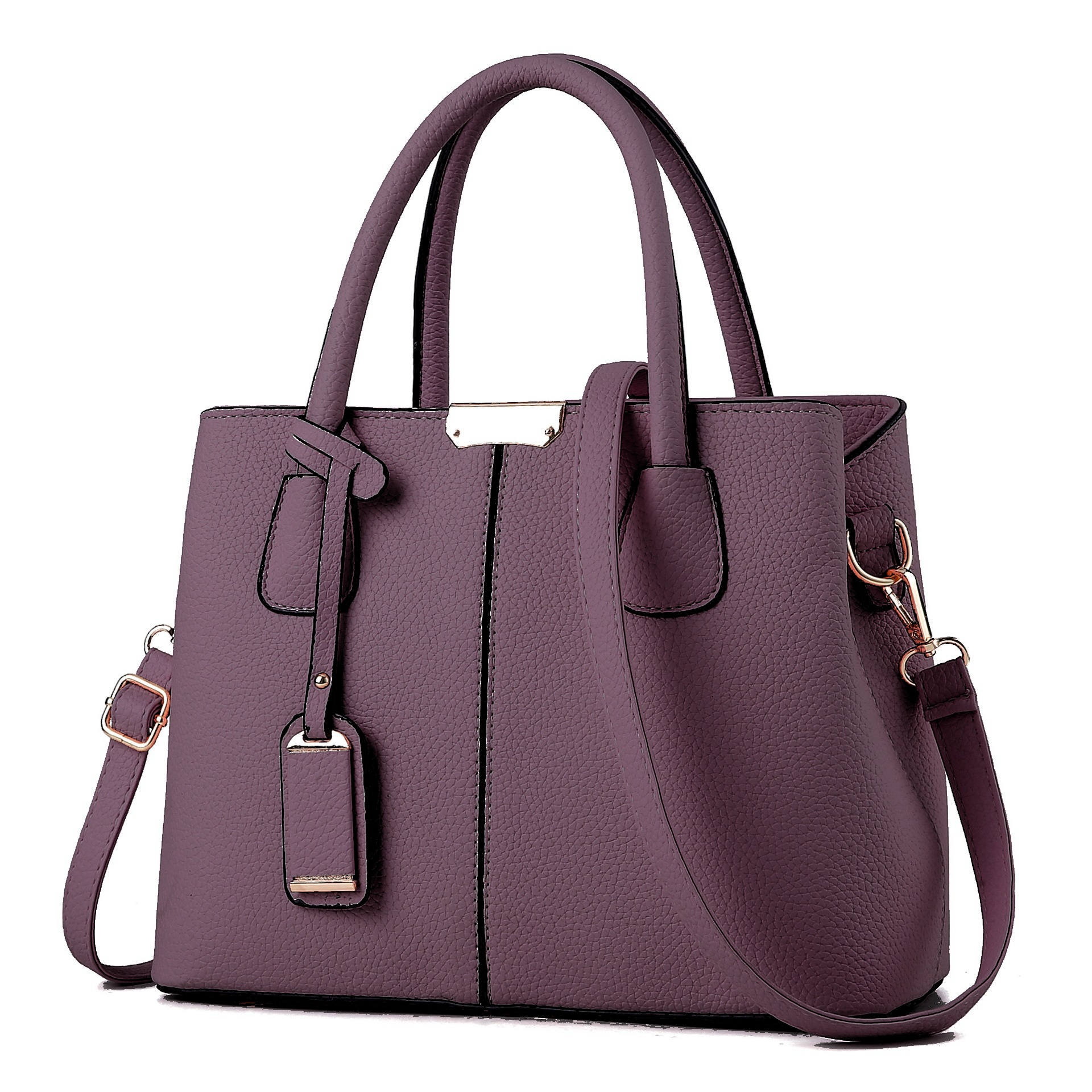 Bolso Tote de Hombro Combinado de PU de gran capacidad para uso diario