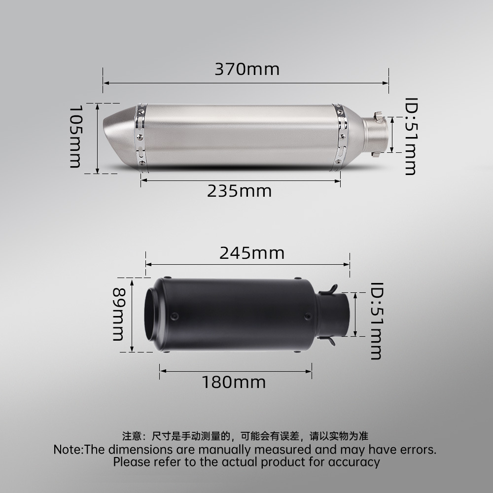 Motorcycle exhaust pipe modification suitable for Z1000 stainless steel dual outlet mid-section and tail-section silencers, 2010-2022