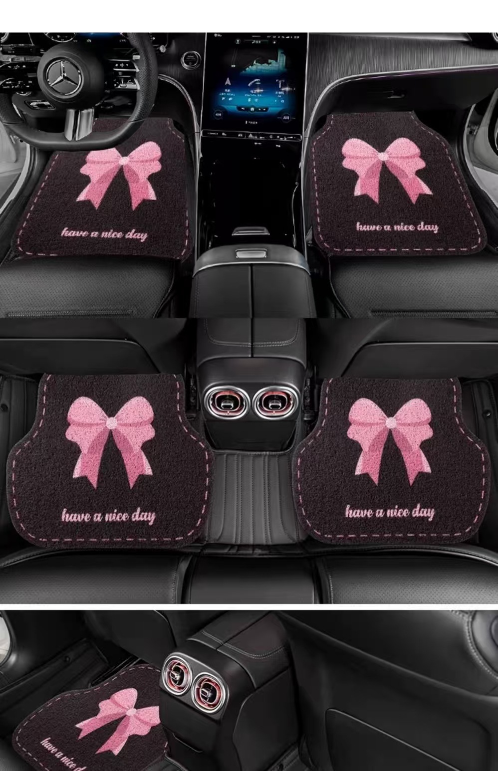 Car mat wire ring main driving cartoon anti-dirty anti-skid full set of all-car four-season universal foot mat wholesale