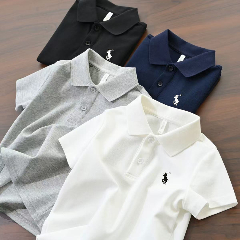 Cross-border Wholesale South Korea Children's Wear Boys' Polo Shirt 2025 Summer Wear Middle and Big Children's Lel Children's Casual Short-sleeved T-shirt