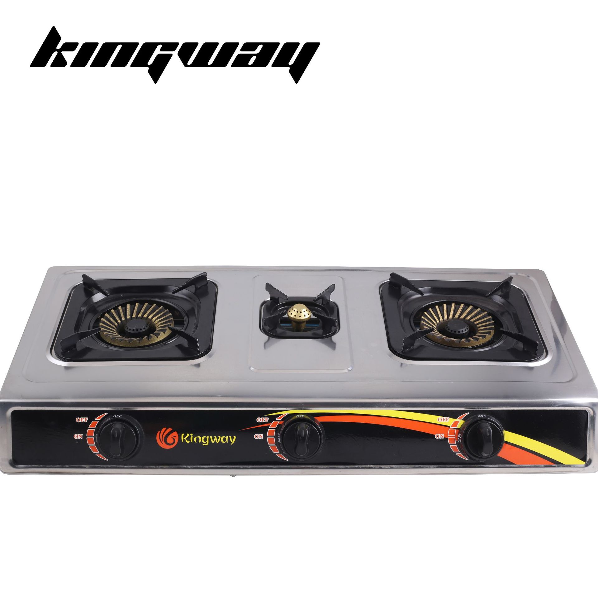 Kingway厂家批发外贸煤气灶不锈钢节能燃气灶大火力灶GAS COOKER