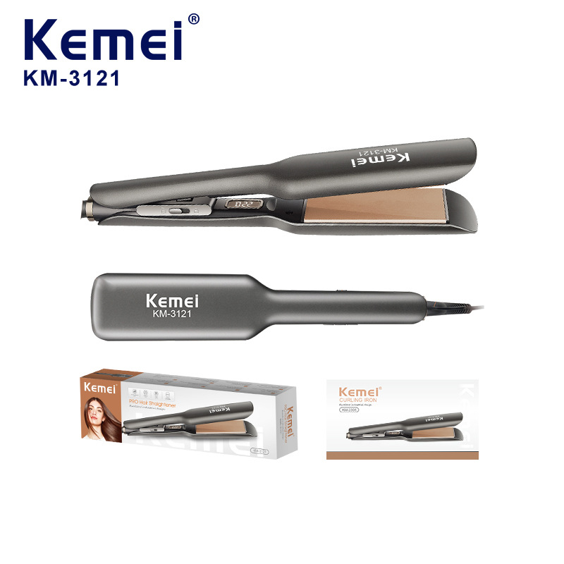 Cross-border Kemei Perm Hair Straightener ajustable ondulador de cabello grande ABS hogar cabello straightener