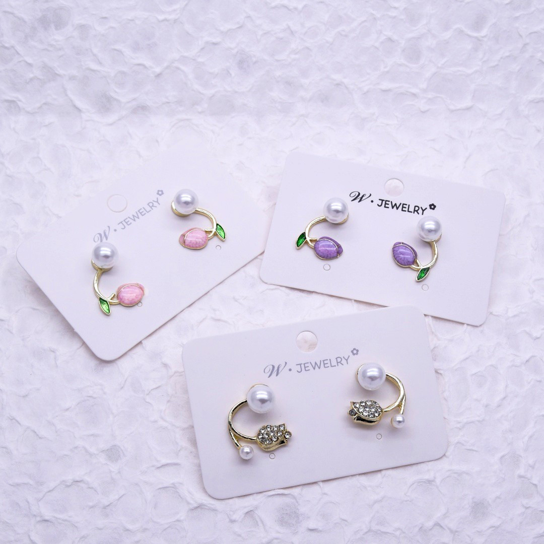1 Paar Süss Blume Emaille Überzug Inlay Legierung Künstliche Perlen Glas Ohrringe display picture 9