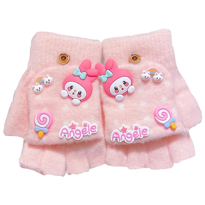 Guantes pequeños para niños, cunas de medio dedo para bebés, niñas y niños, engrosados en invierno, cálidos y a prueba de viento, juegos de cinco dedos para bebés y niños pequeños en otoño e invierno