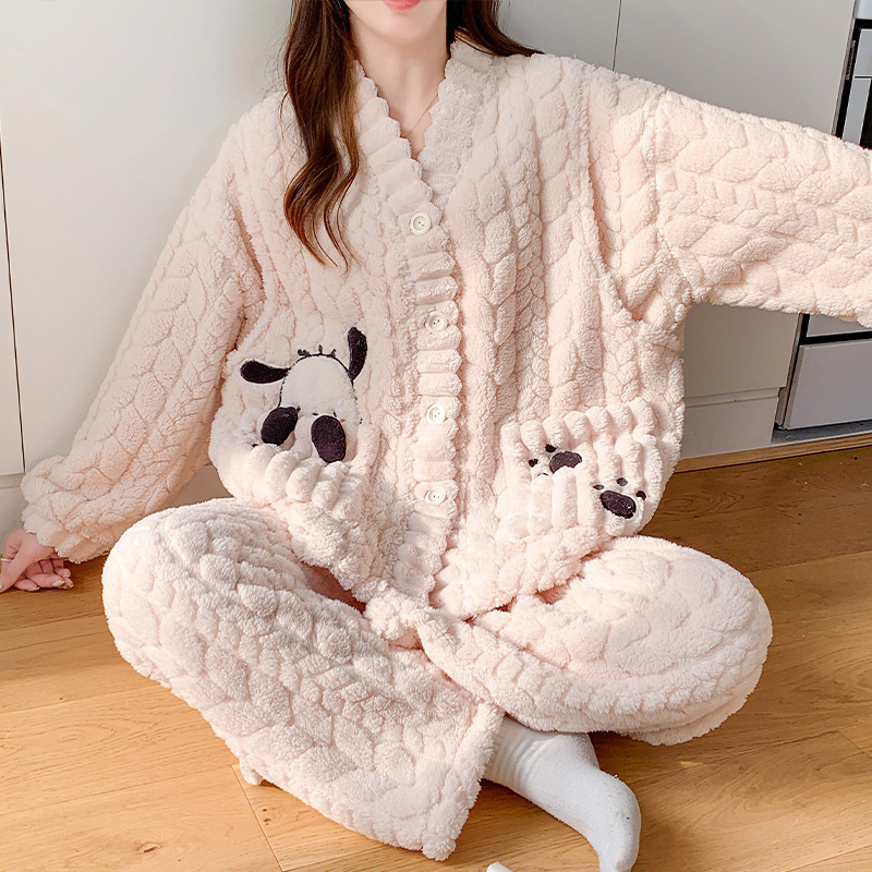 Maternity Coral Fleece Thickened Warm Postpartum Clothing 2025 Winter New Maternity Nursing Pajamas Maternity Coral Fleece Thickened Warm Postpartum Clothing 2025 Winter New Maternity Nursing Pajamas