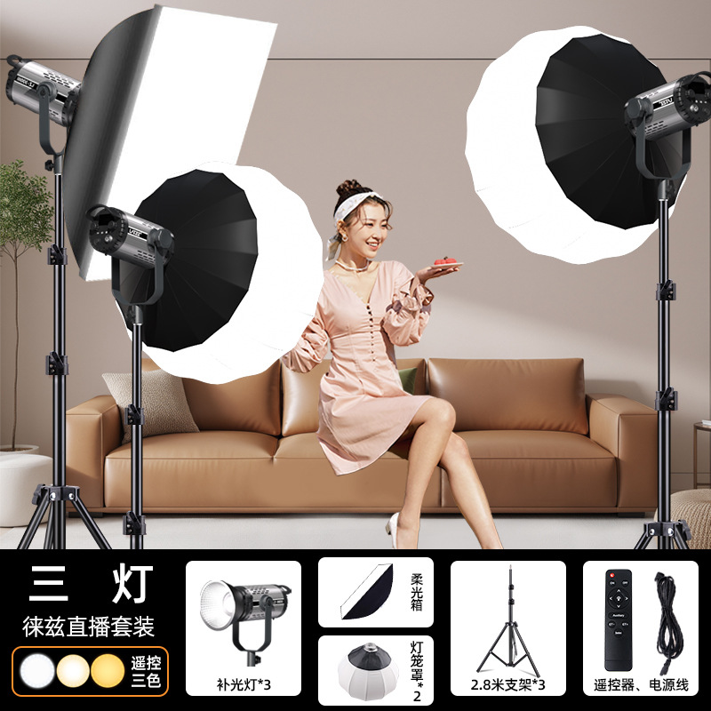 Lámpara de relleno de transmisión en vivo profesional, luz de sala de transmisión en vivo, 300W, fotografía, ropa, fotografía, fotografía, fotografía de retrato, luz suave