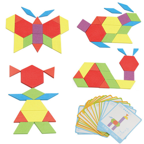 Montessori animal intelligence puzzle tangram children's boys and girls early education wooden educational toys gift building blocks